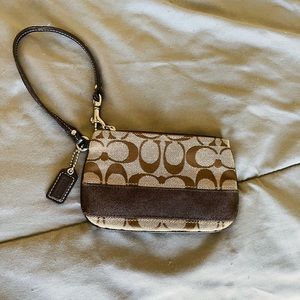 Coach Brown Wristlet